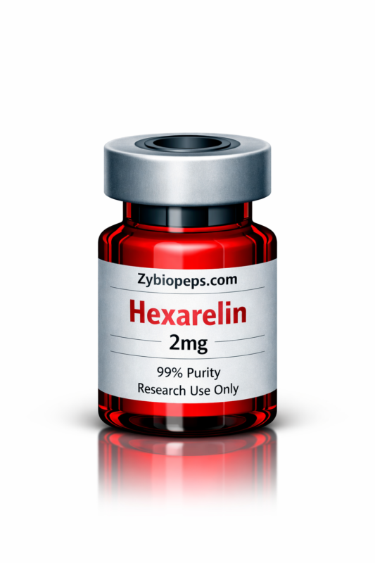 Hexarelin 2mg research peptide vial benefits.