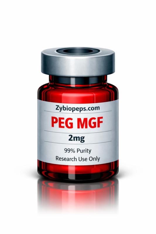 PEG MGF peptide benefits research vial.