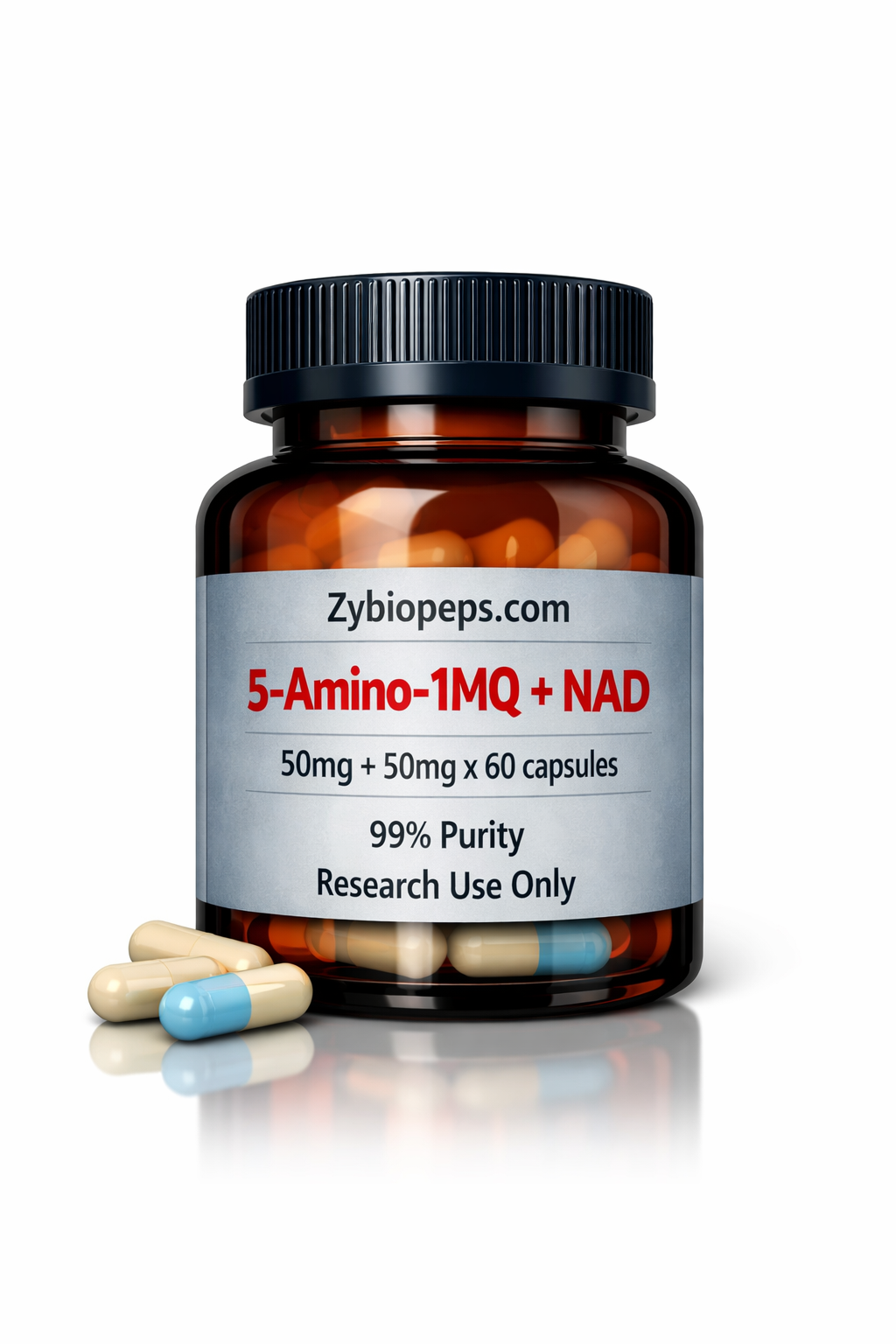 5-Amino-1MQ NAD capsules metabolic research.
